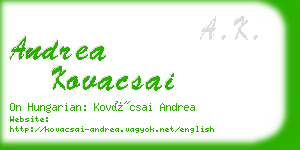 andrea kovacsai business card